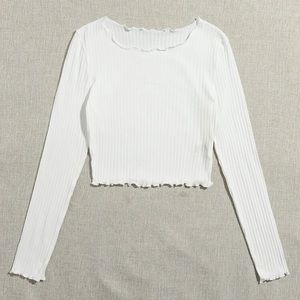 white ribbed cropped  top